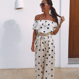 JAZMIN ECRU POLKADOTS TWO-PIECE SET