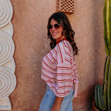 SOMAYA PINK STRIPED T-SHIRT