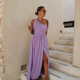 NABILA ALLURE PURPLE ONE SHOULDER DRESS