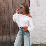 VIXIE WHITE SWEATER WITH A BUILT-IN NECKLACE