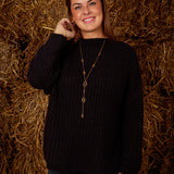 LUMEA DARK BLUE KNIT SWEATER