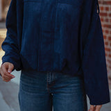 HYACINTH DARK BLUE SUEDE JACKET