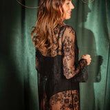 ANGEL LONG BLACK LACE DRESS