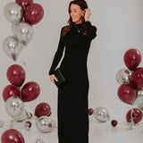 SLAY THE DAY LONG BLACK DRESS