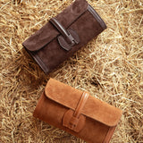 WESTERN BROWN SUEDE POCHETTE