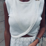 ANDUJAR ECRU GOLD BUTTON TOP