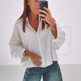 ROMILLY ECRU CHECKERED BLOUSE
