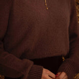 TOPAZ BROWN KNITTED SWEATER