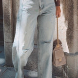 BLUE WIDE LEG JEANS A5042