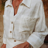 ANDALE ECRU STRIPED BLOUSE