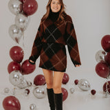 STAY COSY BROWN ARGYLE SKIRT