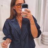 JULINA DARK BLUE BLOUSE