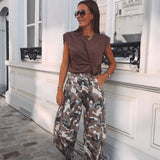 QUINLEY BEIGE/KHAKI STUDS BALLOON PANTS
