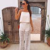 ARIADNA ECRU CROCHET PANTS