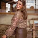MARGARET BROWN SEQUIN BLOUSE