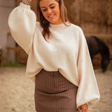 PEPPER BROWN STRIPED SKIRT