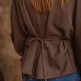MAVIS TAUPE PERFECT FALL BLOUSE