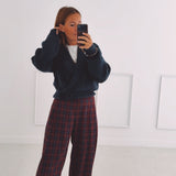NINA DARK BLUE FRINGE PULLOVER
