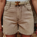 BEIGE DENIM SHORT 9138-11