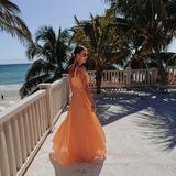 NABILA ALLURE PEACH ONE SHOULDER DRESS