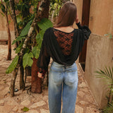 ZORAIDA BLACK LACE BLOUSE
