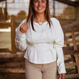 MAVIS ECRU PERFECT FALL BLOUSE