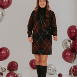 ANOUCK GREY/BROWN ARGYLE DRESS