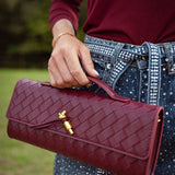 MILEY BORDEAUX WOVEN POCHETTE