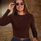 ELOISE BROWN BASIC LONGSLEEVE SHIRT