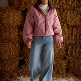 TRUDY BURGUNDY/PINK REVERSIBLE PUFFER JACKET