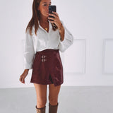 ROMILLY ECRU CHECKERED BLOUSE