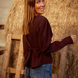 MAVIS BURGUNDY PERFECT FALL BLOUSE