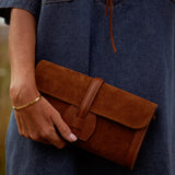 WESTERN CAMEL SUEDE POCHETTE