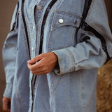 ORLANDO BLUE DENIM LACE JACKET DRESS