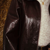 PAMELA BROWN SHINY LEATHER JACKET