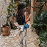 PODEROSA ECRU STRIPED PANTS