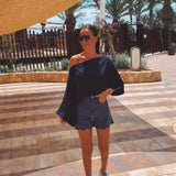 ROMERO DARK BLUE TETRA BLOUSE
