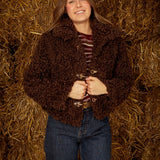 BROWN TEDDY TWIST JACKET