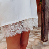 DALIASA WHITE T-SHIRT DRESS WITH TOUCH OF LACE
