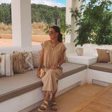 EULARIA BEIGE STAR DRESS