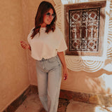 SOLSTICE WHITE CROPPED T-SHIRT