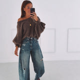 FORRESTINE TAUPE KNITTED PULLOVER