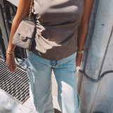 ZADIE TAUPE CHECKERED TOP