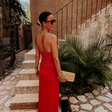 TABASCO RED CUT-OUT DRESS