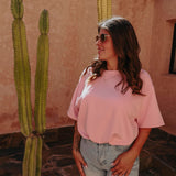 SOLSTICE LIGHT PINK CROPPED T-SHIRT