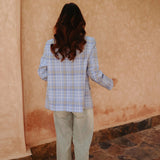 IFRANE LIGHT BLUE CHECKERED BLAZER