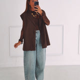 RACHEL BROWN SLEEVELESS BLAZER