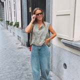 BLUE WIDE LEG JEANS A3433