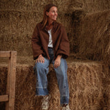 HELLO SEPTEMBER BROWN ZIP JACKET