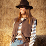 BRIONY BROWN STRIPED LONGSLEEVE SHIRT